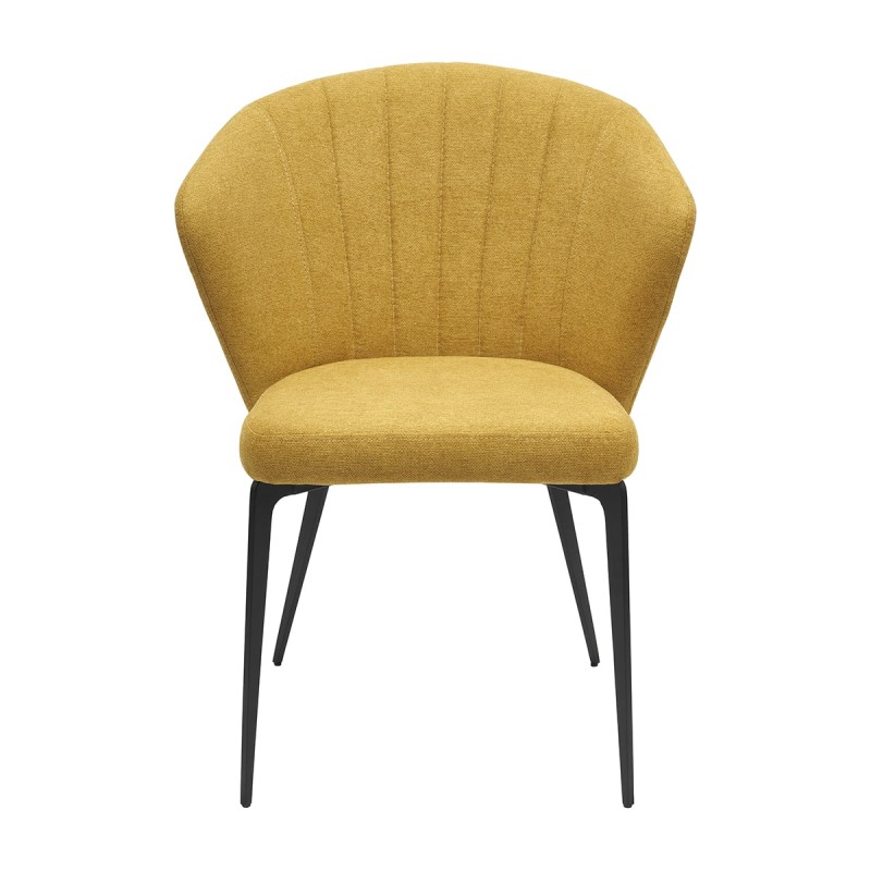 Krzesło GASPAR Tapicerowane Żółte widok z przodu – nowoczesne krzesło do jadalni i salonu