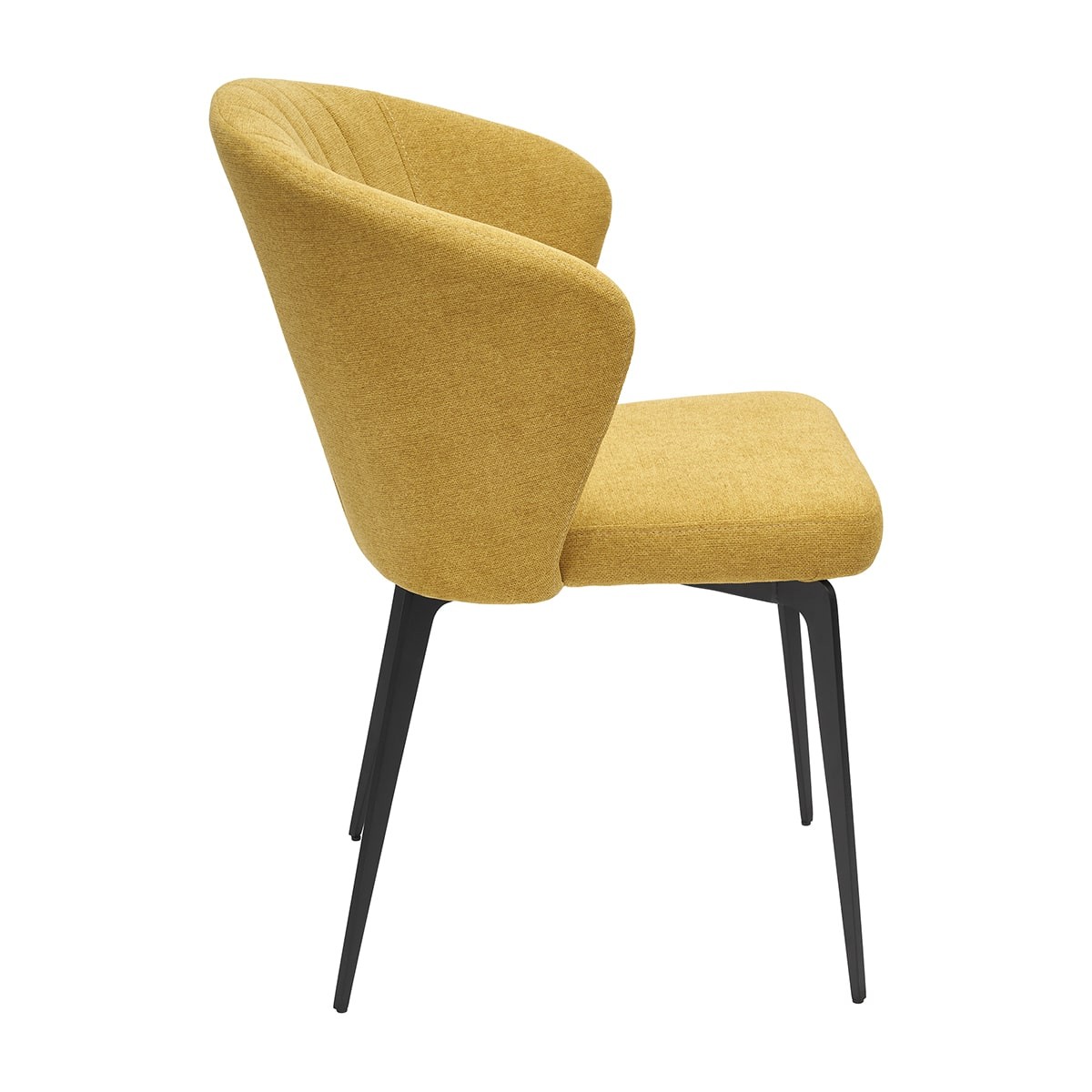 Krzesło GASPAR Tapicerowane Żółte widok od boku – nowoczesne krzesło do jadalni i salonu
