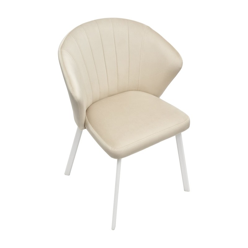 Krzesło GASPAR Tapicerowane Jasnobeżowe – nowoczesne krzesło do jadalni i salonu