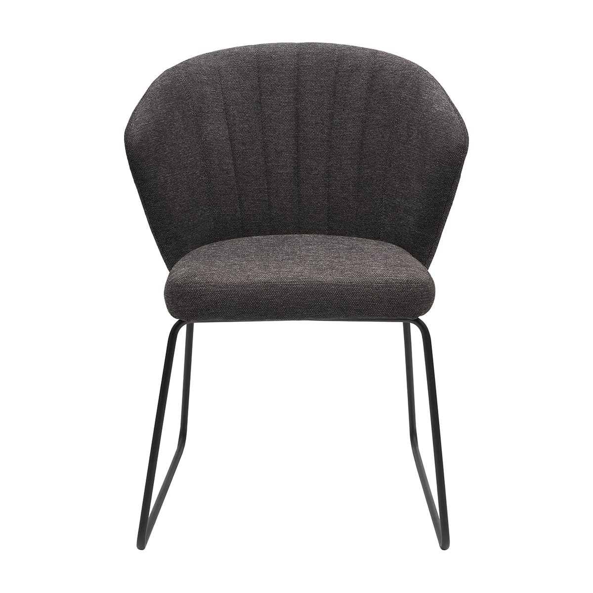 Krzesło GASPAR Tapicerowane Grafitowe widok z przodu – nowoczesne krzesło do jadalni i salonu
