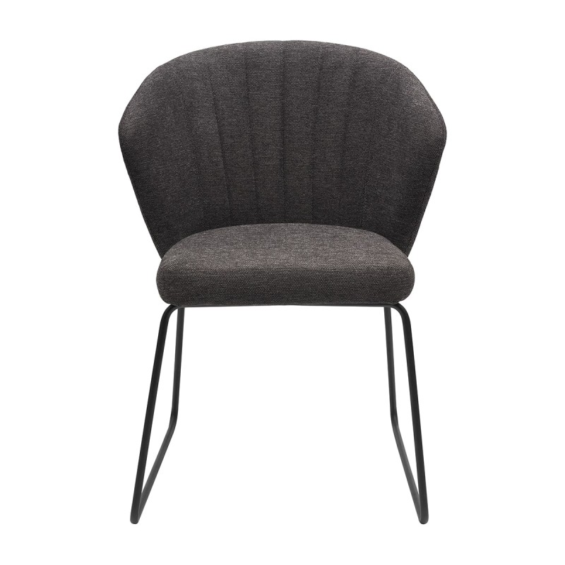 Krzesło GASPAR Tapicerowane Grafitowe widok z przodu – nowoczesne krzesło do jadalni i salonu