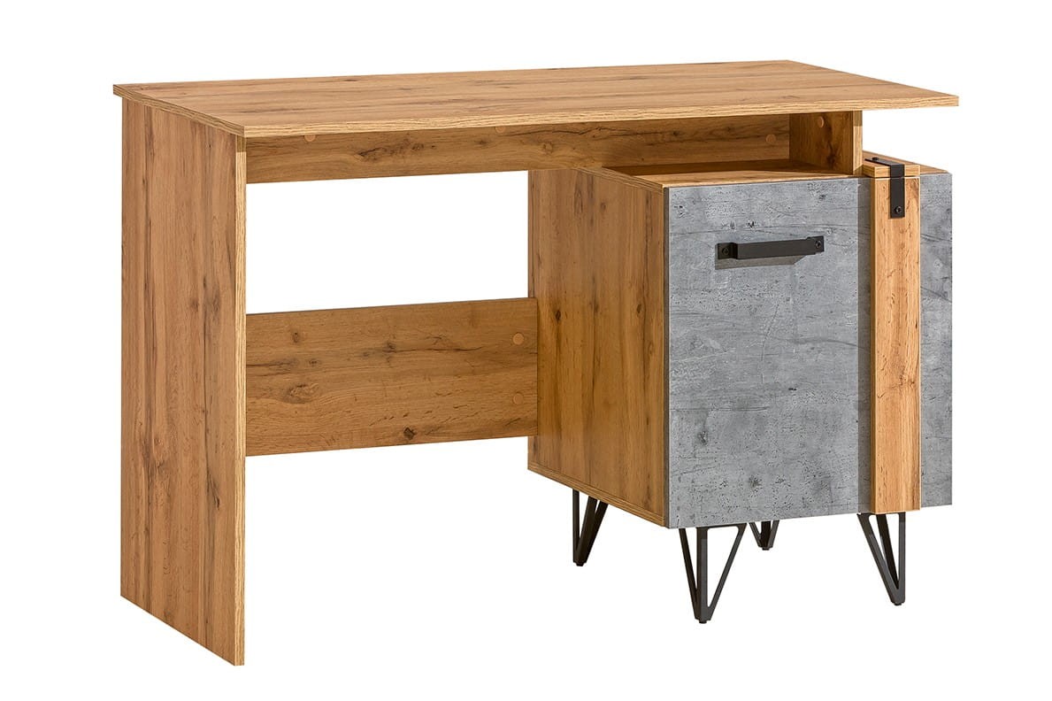 Biurko LOFTER LO 9 Nowoczesne W Stylu LOFT Industrialne Do Pokoju Młodzieżowe Biura Dąb Wotan Beton Szerokość 120 cm