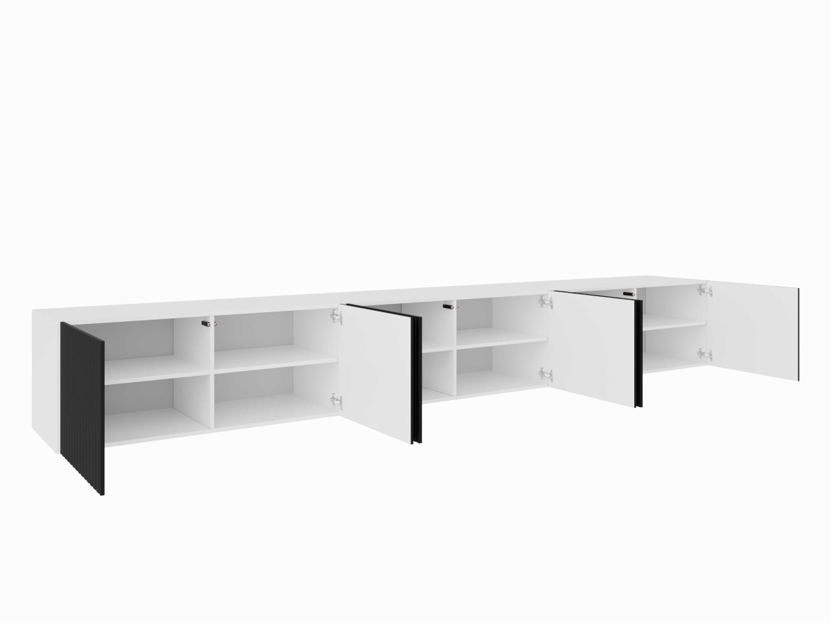 SZAFKA RTV WISZĄCA MIO 300 3X100 ZAMKNIĘTA KORPUS BIAŁY MAT FRONT CZARNY MAT WEWNĄTRZ.jpg