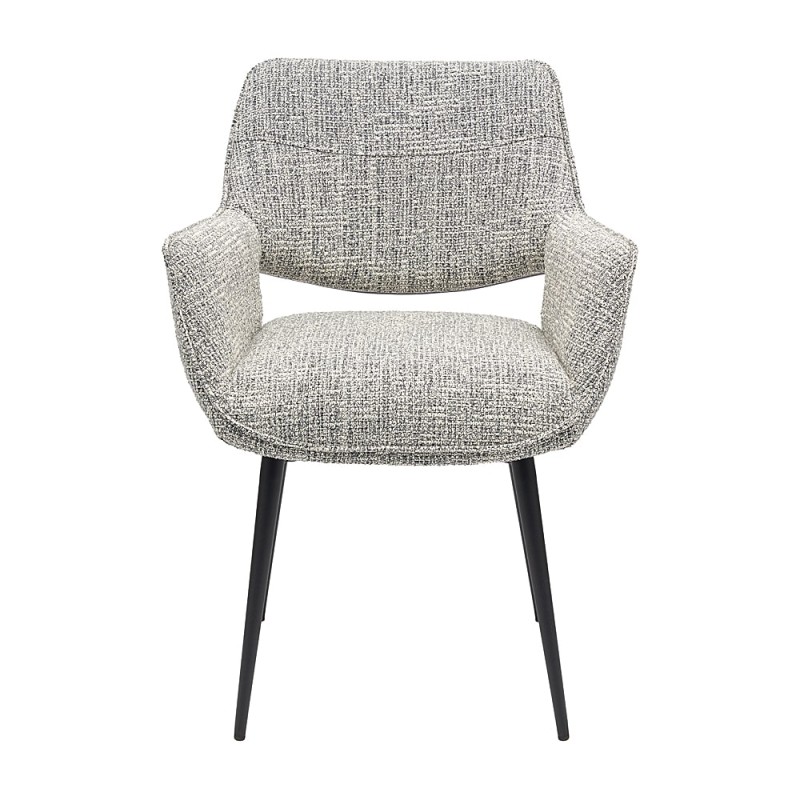 Krzesło ROVEN Tapicerowane Szare widok z przodu – nowoczesne krzesło do jadalni i salonu