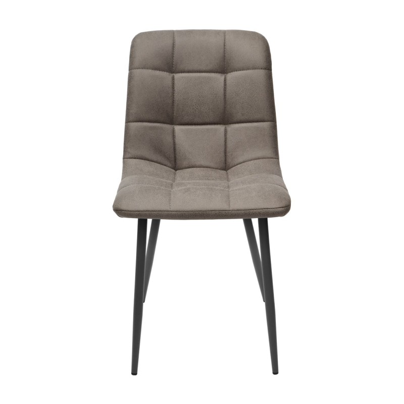 Krzesło CUSTO C1 Tapicerowane Szare widok z przodu – nowoczesne krzesło do jadalni i salonu