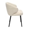 Krzesło MAKAO Tapicerowane Kremowe LUX widok od boku – nowoczesne krzesło do jadalni i salonu