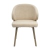 Krzesło MAKAO Tapicerowane Beżowe LUX widok z przodu – nowoczesne krzesło do jadalni i salonu
