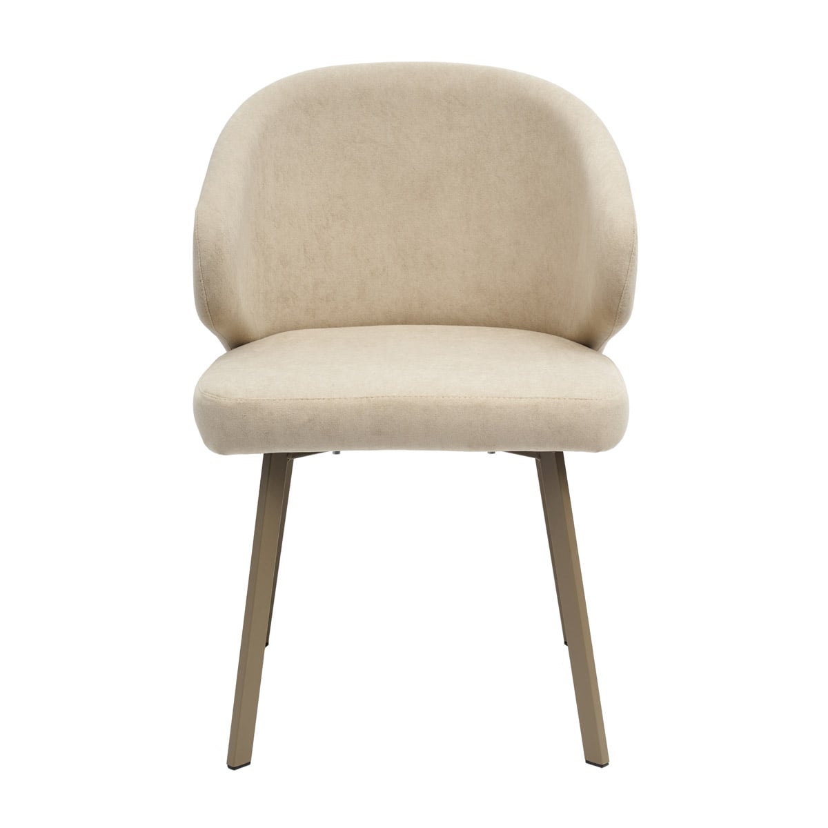 Krzesło MAKAO Tapicerowane Beżowe LUX widok z przodu – nowoczesne krzesło do jadalni i salonu