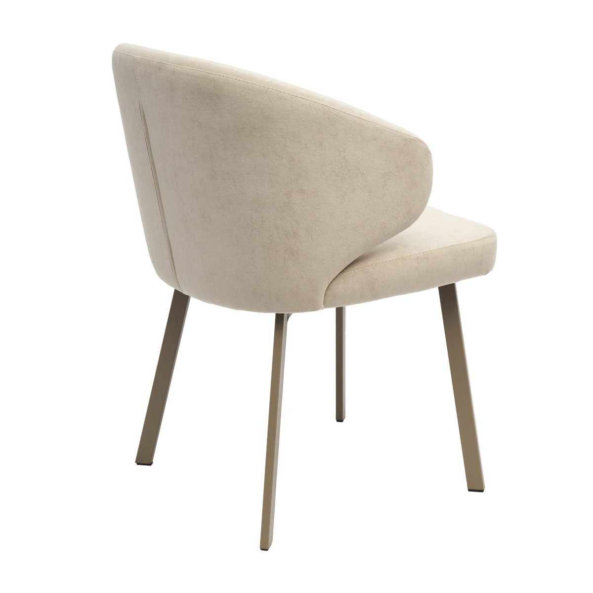 Krzesło MAKAO Tapicerowane Beżowe LUX widok od boku – nowoczesne krzesło do jadalni i salonu