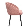 Krzesło PORTO Tapicerowane Różowe BASIC – eleganckie krzesło pikowane widok od boku, idealne do jadalni i salonu