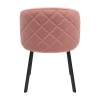 Krzesło PORTO Tapicerowane Różowe BASIC – krzesło do jadalni z pikowanym oparciem widok od tyłu