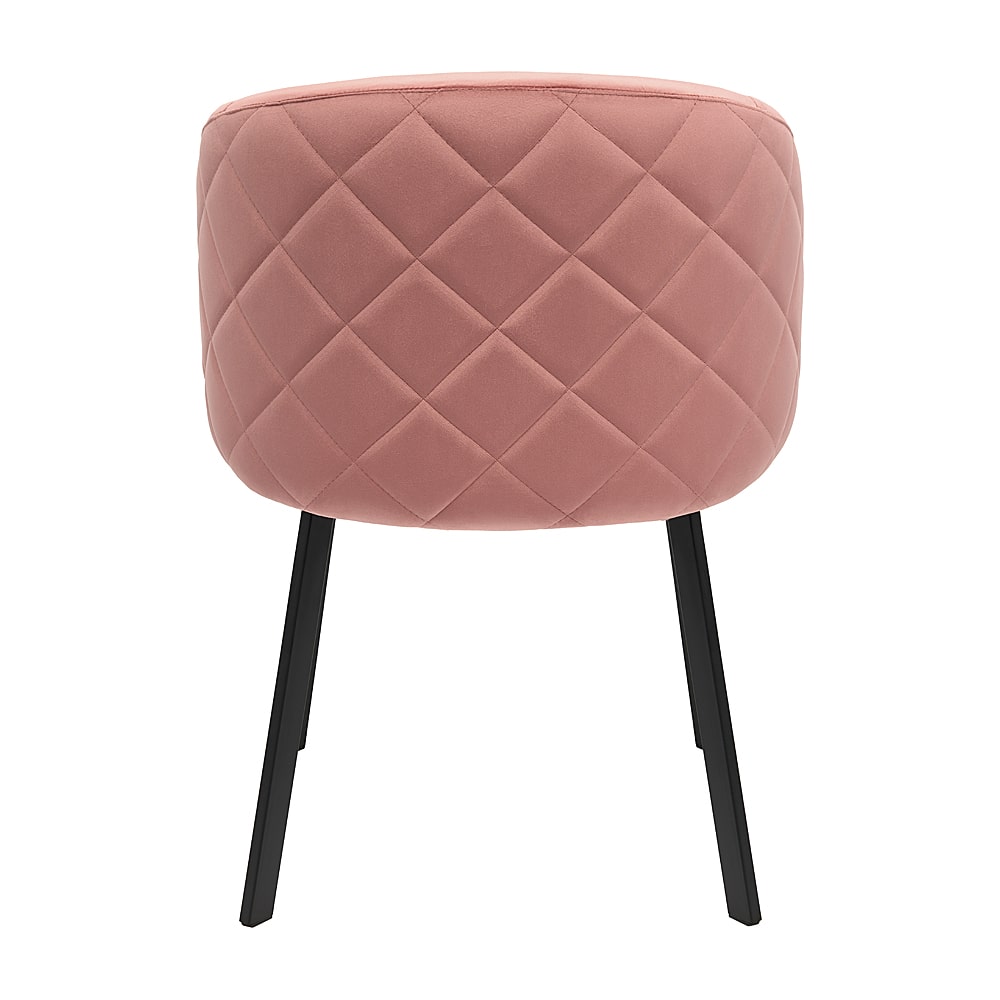 Krzesło PORTO Tapicerowane Różowe BASIC – krzesło do jadalni z pikowanym oparciem widok od tyłu