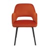 Krzesło MONTE Tapicerowane Pomarańczowe LUX – eleganckie krzesło widok od przodu, idealne do jadalni i salonu