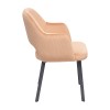 Krzesło MONTE Tapicerowane Beżowe BASIC – eleganckie krzesło widok od boku, idealne do jadalni i salonu