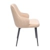 Krzesło LIMA Tapicerowane Beżowe LUX widok od boku – nowoczesne krzesło do jadalni i salonu