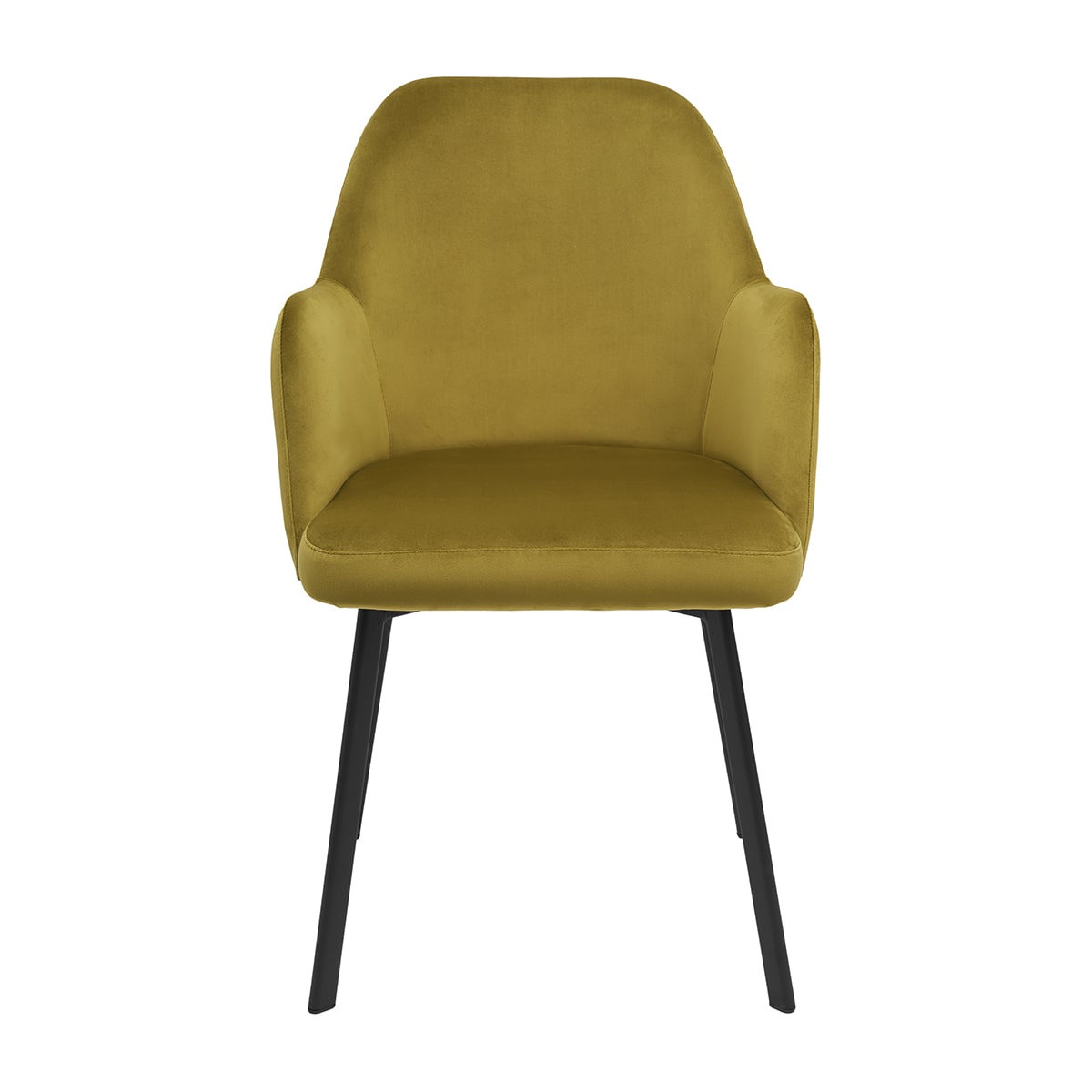 Krzesło MEXICO Tapicerowane Żółte LUX widok z przodu – nowoczesne krzesło do jadalni i salonu