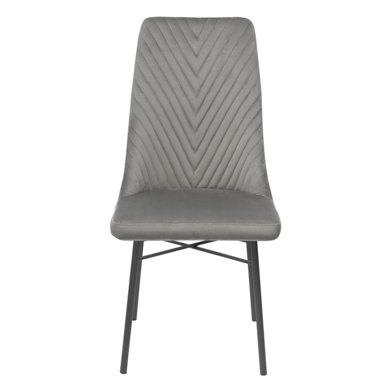 Krzesło ALEX Tapicerowane Szare widok z przodu – nowoczesne krzesło do jadalni i salonu