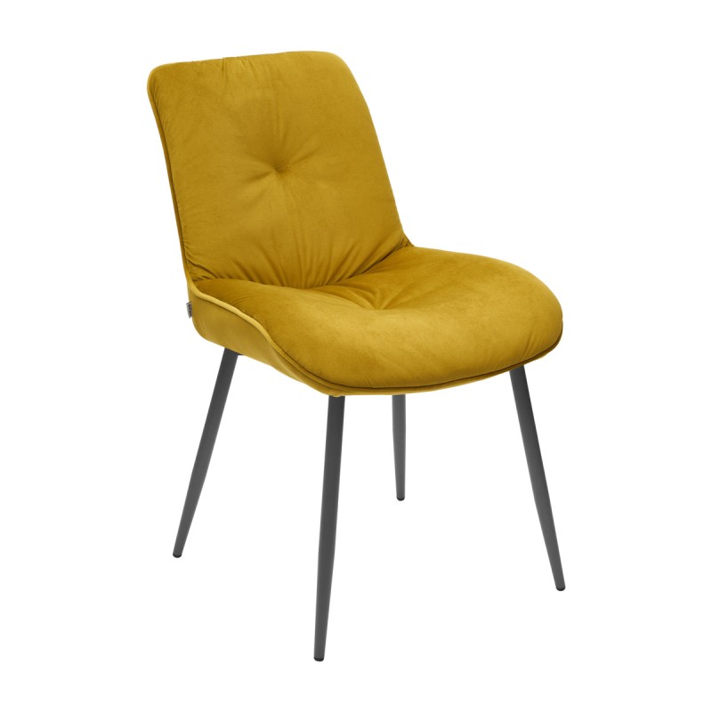 Krzesło RAUL Tapicerowane Żółte – nowoczesne krzesło do jadalni i salonu