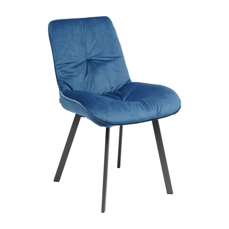 Krzesło RAUL Tapicerowane Niebieskie – nowoczesne krzesło do jadalni i salonu