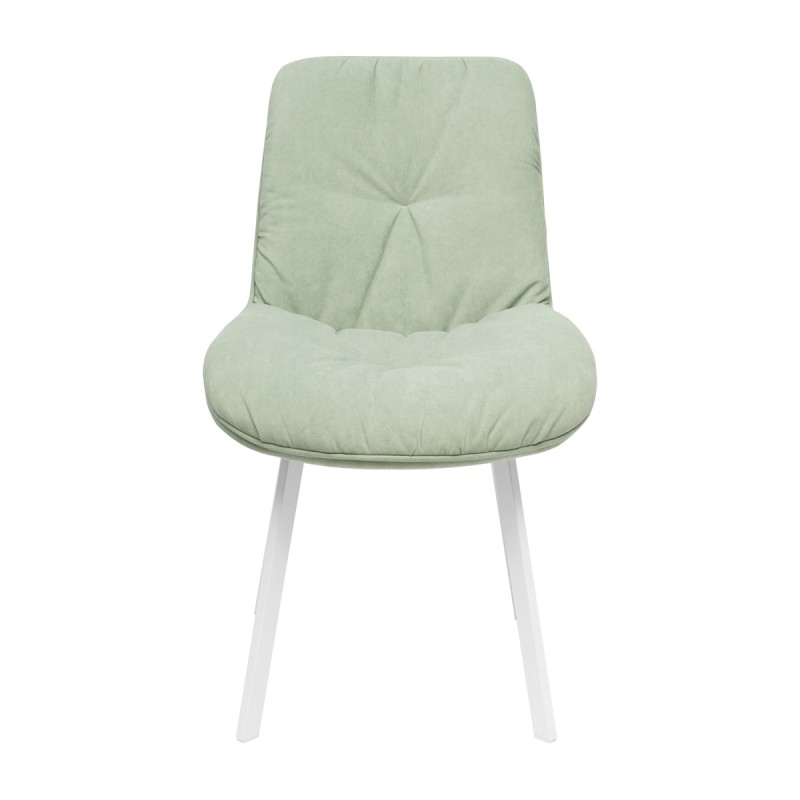 Krzesło RAUL Tapicerowane Jasnozielone widok z przodu  – nowoczesne krzesło do jadalni i salonu