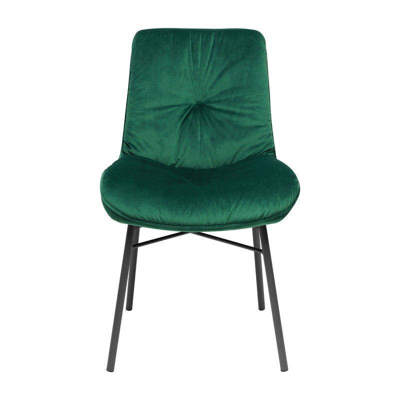 Krzesło RAUL Tapicerowane Zielone widok z przodu  – nowoczesne krzesło do jadalni i salonu