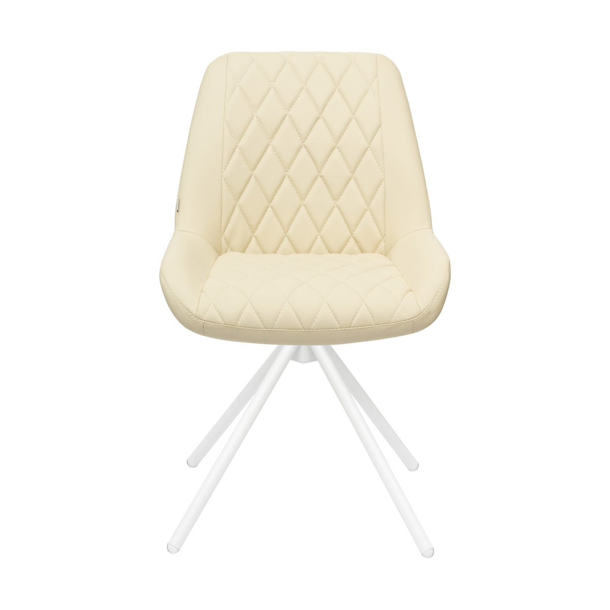 Krzesło NORD Tapicerowane Kremowe widok z przodu wariant nóżki LC – nowoczesne krzesło do jadalni i salonu