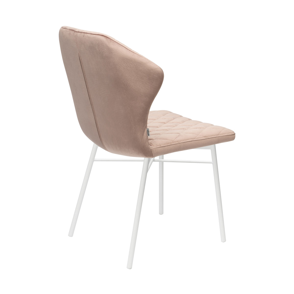 Krzesło RALF Tapicerowane Pudrowy Róż widok od boku pod kątem – nowoczesne krzesło do jadalni i salonu