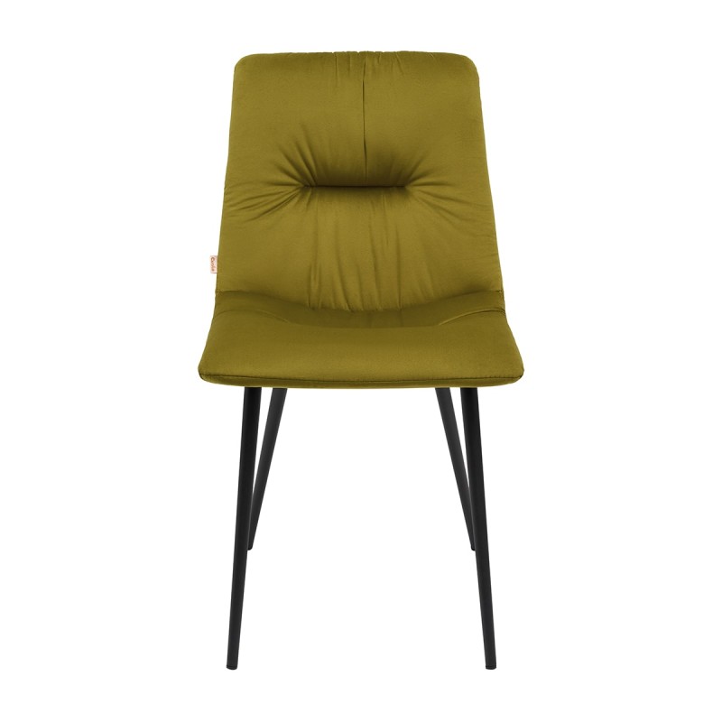 Krzesło CUSTO C6 Tapicerowane Oliwkowe widok z przodu – nowoczesne krzesło do jadalni i salonu