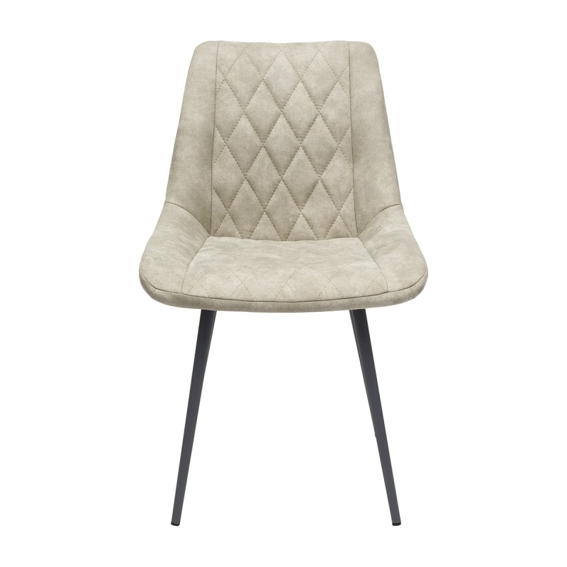 Krzesło CUSTO C11 Tapicerowane Beżowe widok z przodu – nowoczesne krzesło do jadalni i salonu