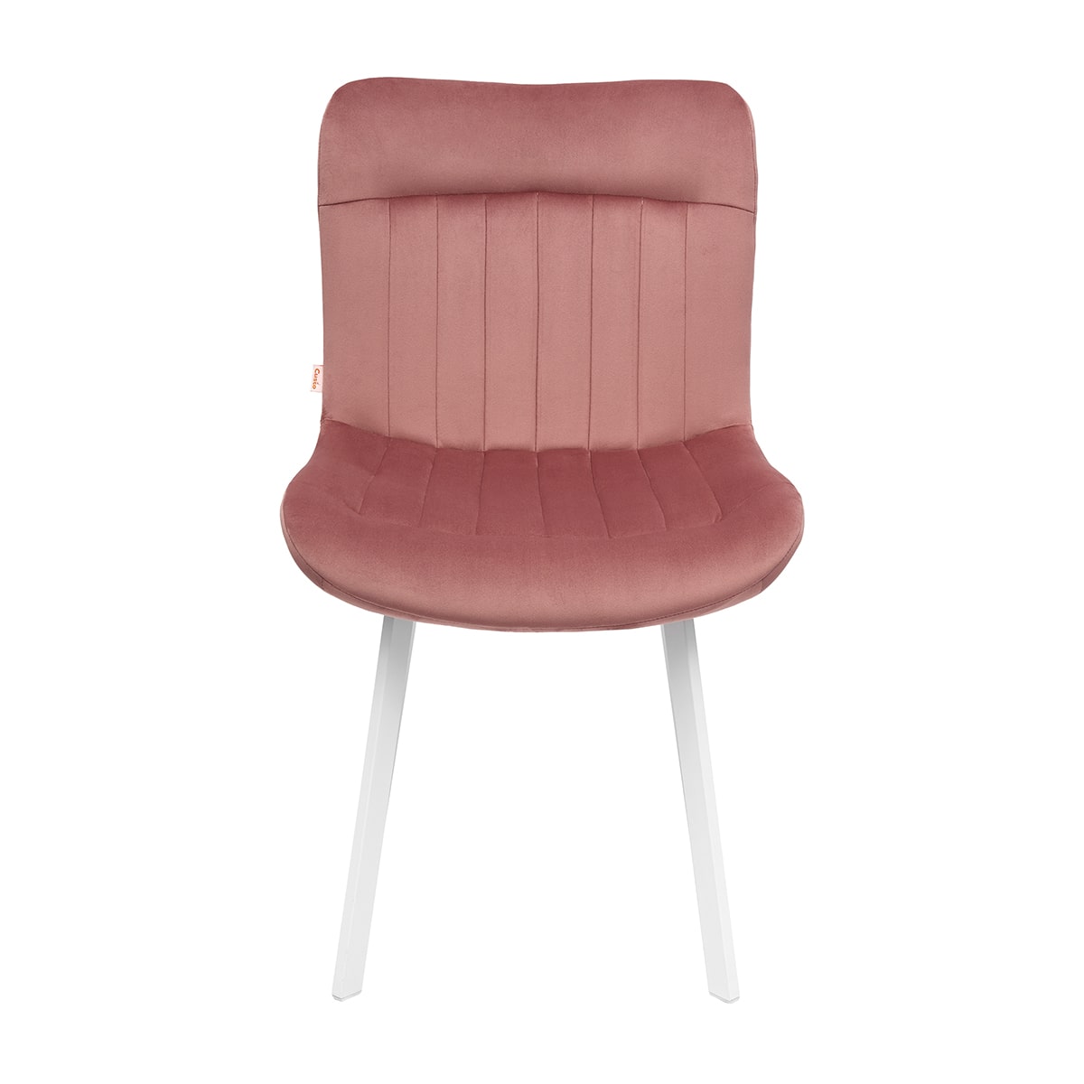 Krzesło CUSTO C22 Tapicerowane Różowe widok z przodu – nowoczesne krzesło do jadalni i salonu