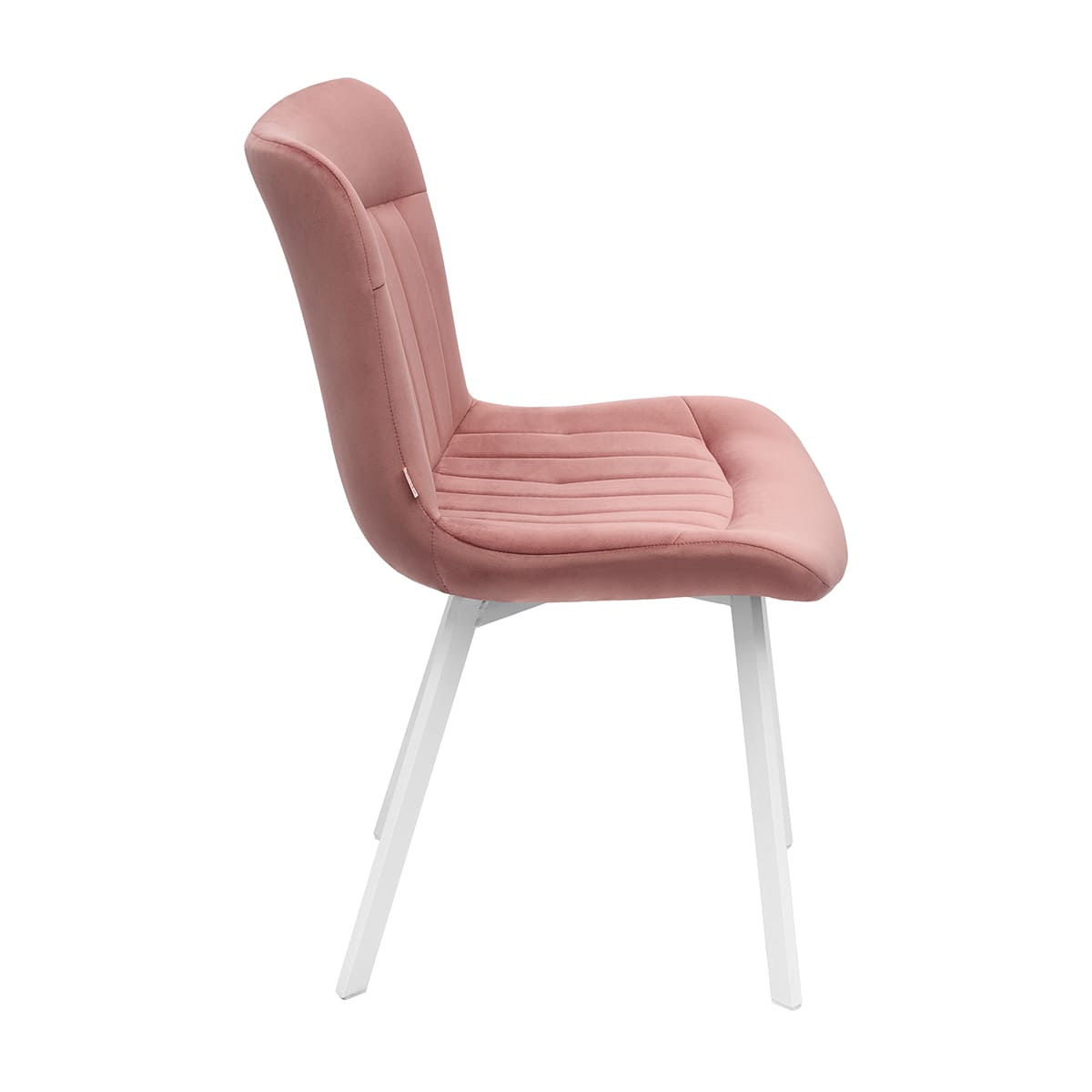 Krzesło CUSTO C22 Tapicerowane Różowe widok od boku – nowoczesne krzesło do jadalni i salonu