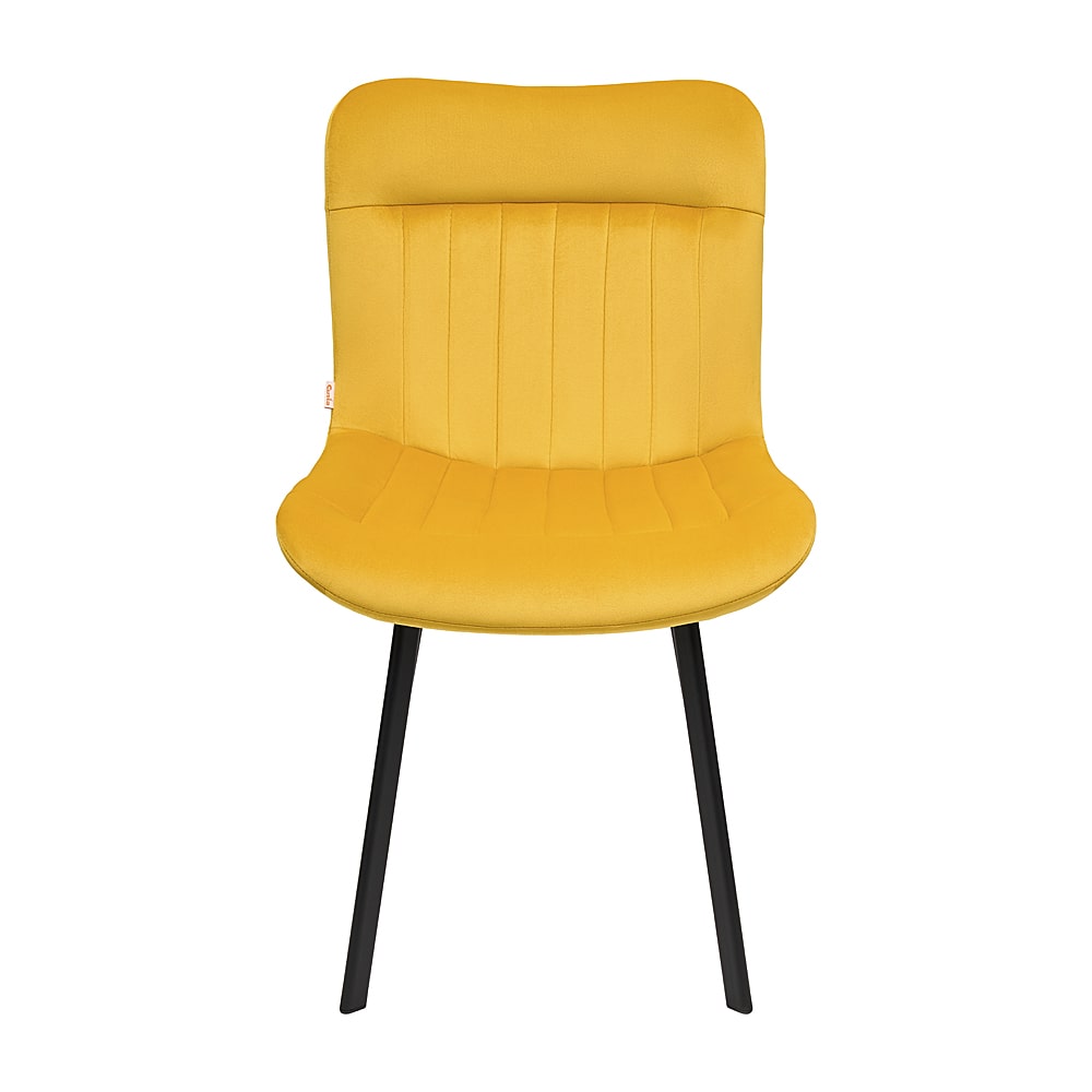 Krzesło CUSTO C22 Tapicerowane Żółte widok z przodu – nowoczesne krzesło do jadalni i salonu