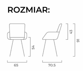 Wymiary krzesła Patrik