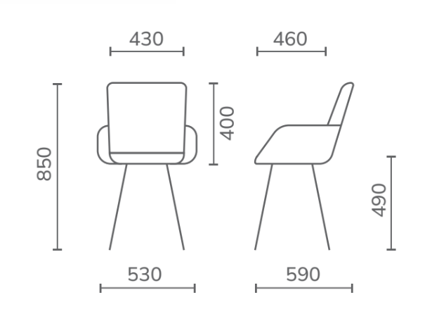 Zdjęcie wymiarów krzesło Lima