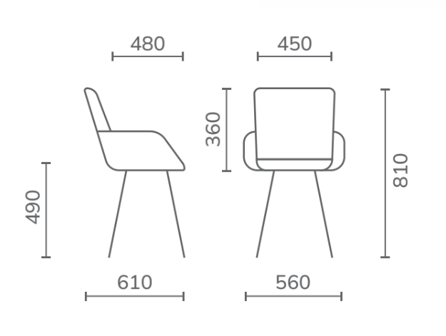 Zdjęcie wymiarów krzesło Porto