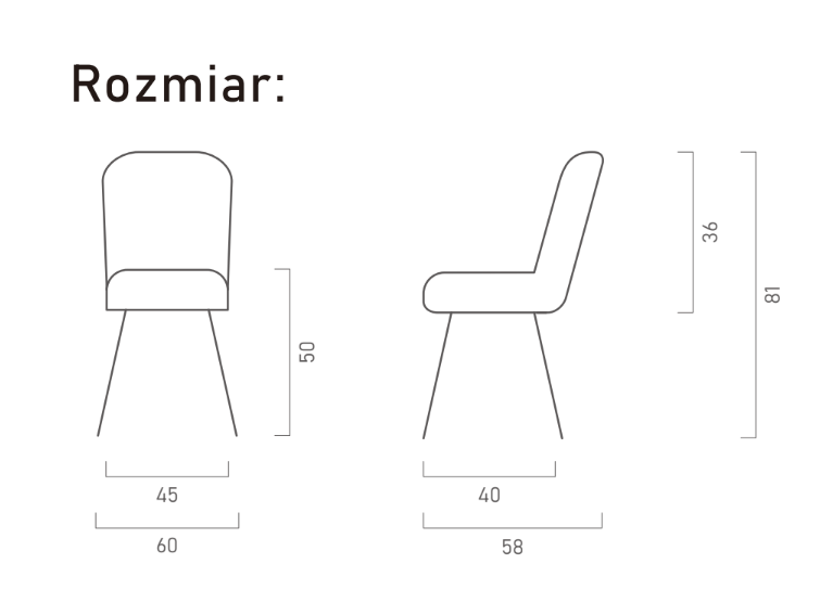Zdjęcie Wymiarów Krzesło Gaspar