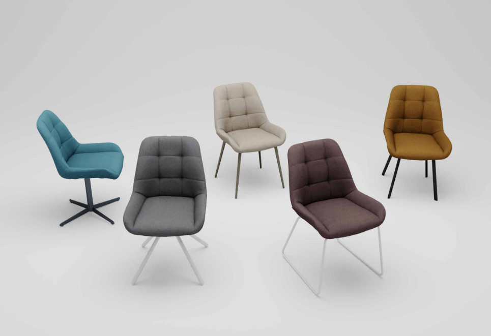 Zdjęcie prezentujące krzesła Olaf w różnych kolorach