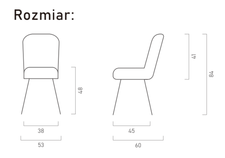 Zdjęcie Wymiarów Krzesło Armando