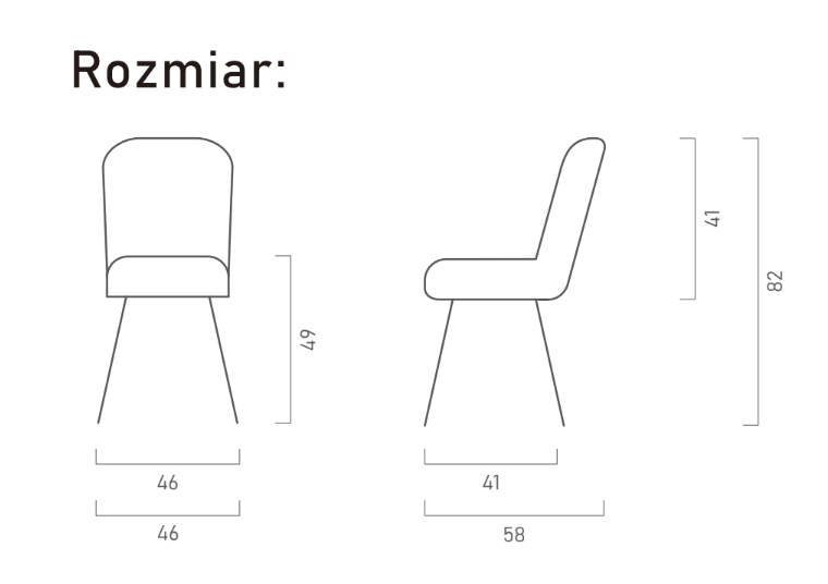 Zdjęcie Wymiarów Krzesło Diego