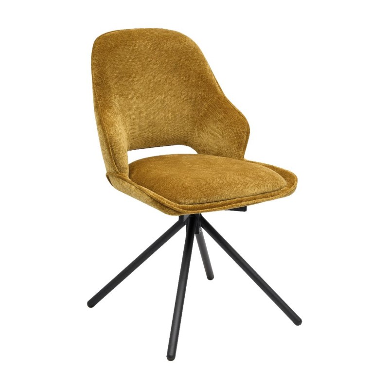 Krzesło ADAM Tapicerowane Żółte – nowoczesne krzesło do jadalni i salonu