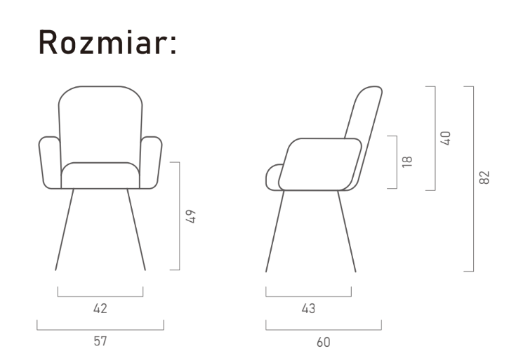 Zdjęcie Wymiarów Krzesło Tadeo