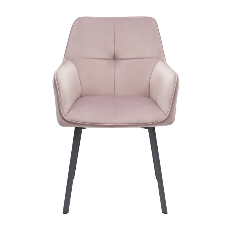 Krzesło TADEO Tapicerowane Różowe widok z przodu – nowoczesne krzesło do jadalni i salonu