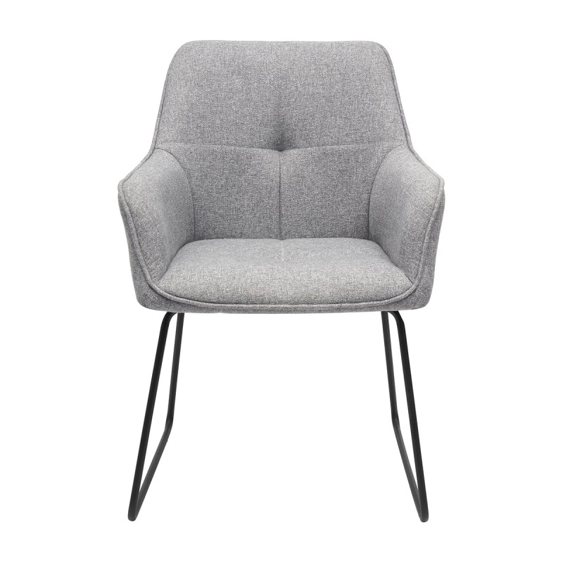 Krzesło TADEO Tapicerowane Ciemnoszare widok z przodu – nowoczesne krzesło do jadalni i salonu