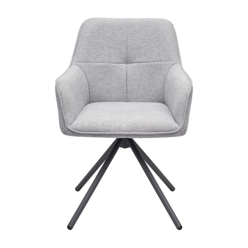 Krzesło TADEO Tapicerowane Szare widok z przodu – nowoczesne krzesło do jadalni i salonu
