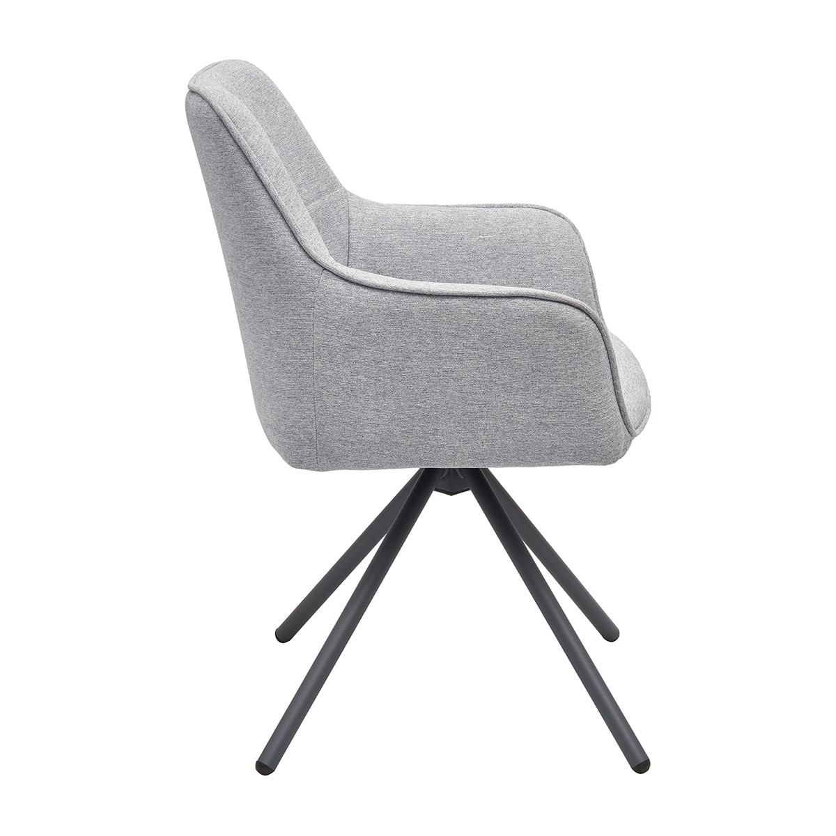 Krzesło TADEO Tapicerowane Szare widok od boku – nowoczesne krzesło do jadalni i salonu