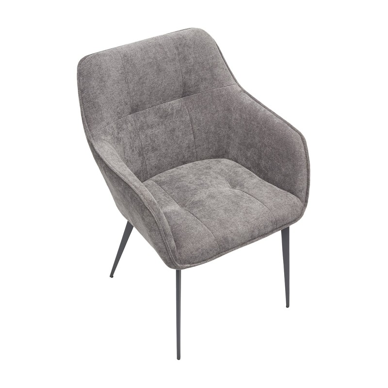 Krzesło SAMUEL Tapicerowane Ciemnoszare – nowoczesne krzesło do jadalni i salonu