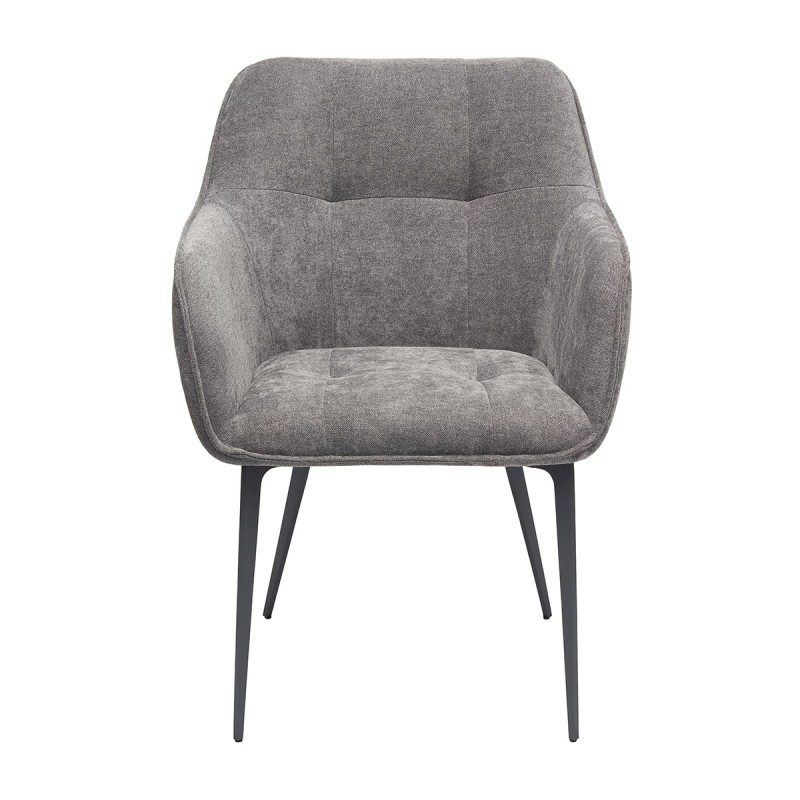 Krzesło SAMUEL Tapicerowane Ciemnoszare widok z przodu – nowoczesne krzesło do jadalni i salonu