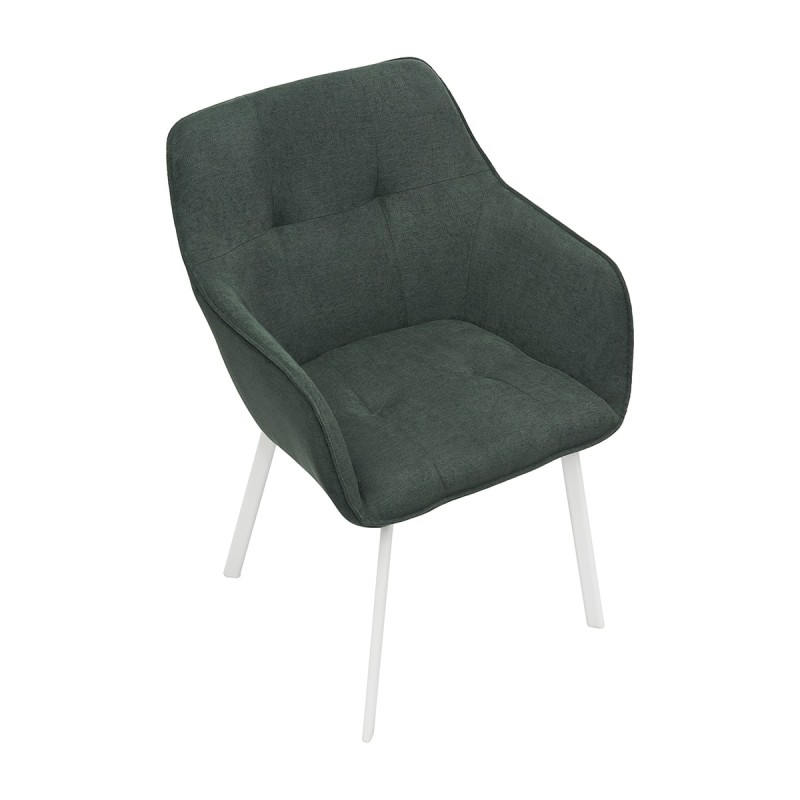 Krzesło SAMUEL Tapicerowane Ciemnozielone – nowoczesne krzesło do jadalni i salonu