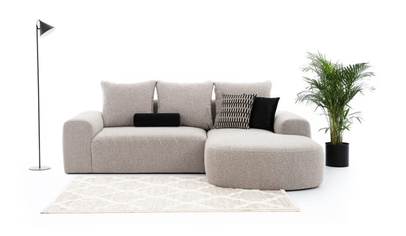 Nowoczesny Prawostronny Narożnik ARES 2 Modułowy 255 cm w Minimalistycznej Aranżacji