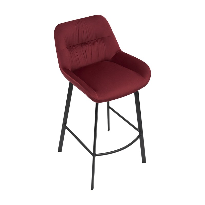 Hoker ARMANDO B Tapicerowany Bordowy – nowoczesne krzesło barowe do kuchni z wyspą